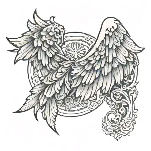 Angel Wings S Shape Outline