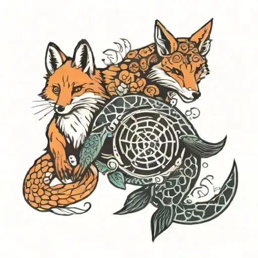 Fox And Sea Turtle Yin Yang