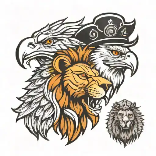 Lion Head And Eagle Head
