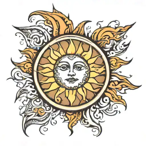 Sun With The Word Divine Running Through The Middle