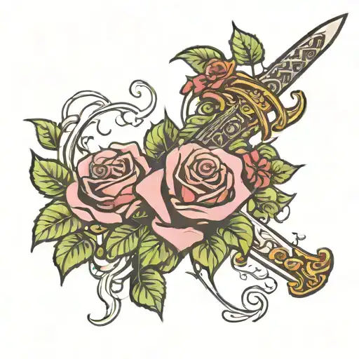 Sword With Vine And Rose