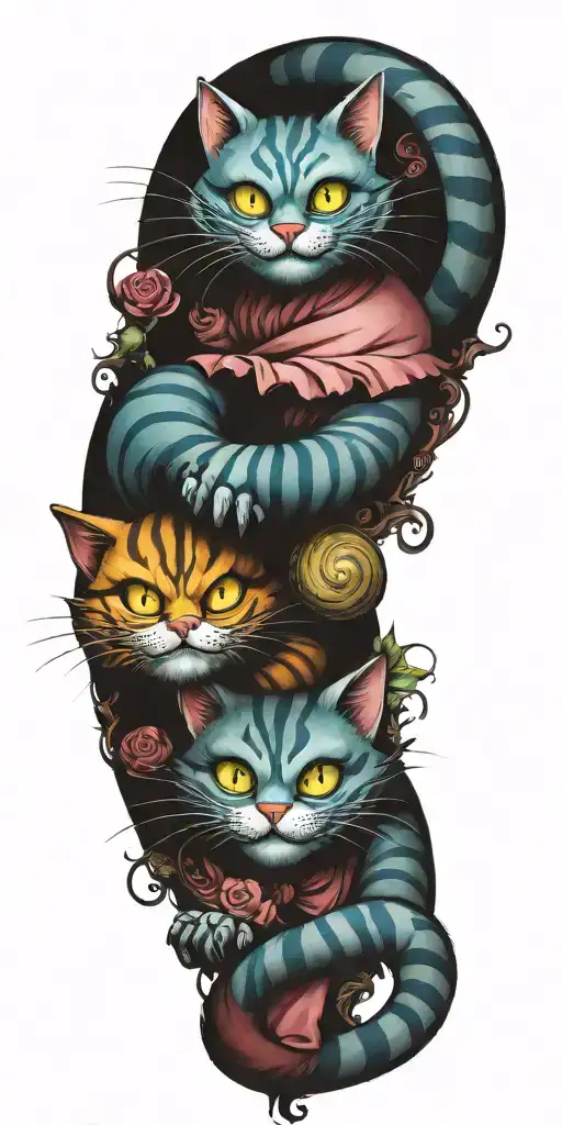 Cheshire Cat With Alice In Wonderland