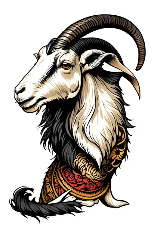 Capricorn Goat On Chest