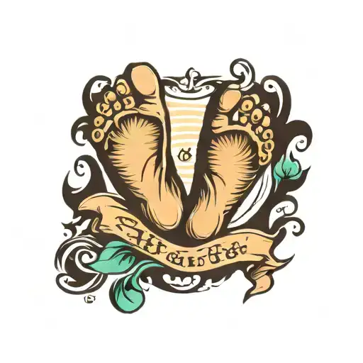 Baby Footprint With Name Inside