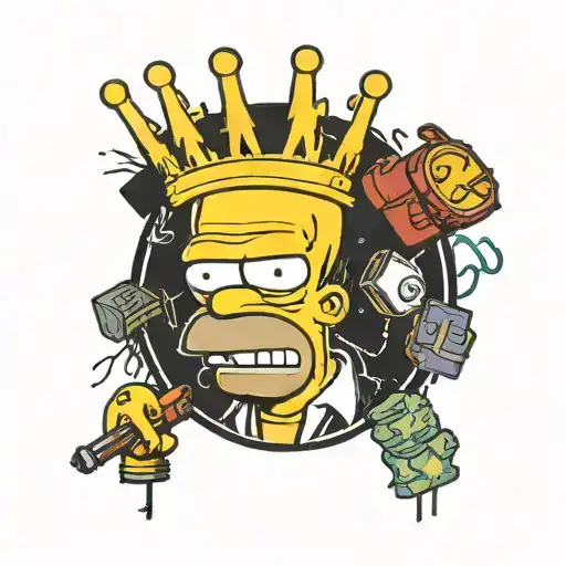 Homer Simpson Basquiat Crown