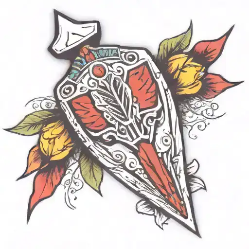 Traditional Arrowhead Wrapped With An Indian Paint Brush