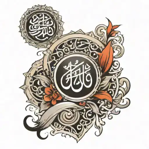 0406 In The Center With Arabic Writing Around It