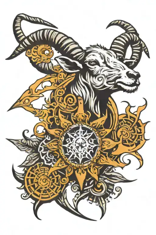 Tribal Sun Goats Guns Astrology Knives