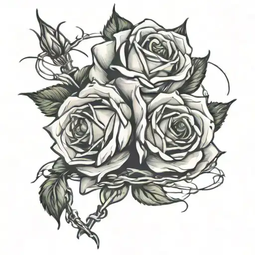 Rose Wrapped Around Barbed Wire