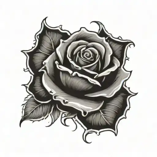 Realistic Black Rose With Letter L