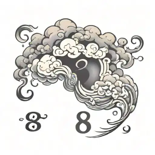 Number 8 With Storm Cloud Beside It