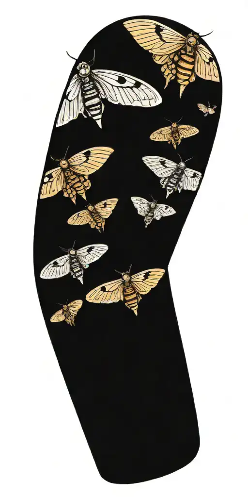 Death Moth Sleeve Tattoo Design