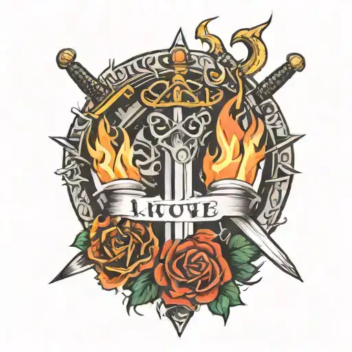 Love With Swords And Fire Surrounded