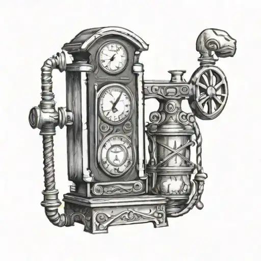 Roman Numeral 1 With A Gas Pump Jack