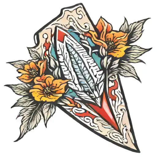 Arrowhead Wrapped With An Indian Paint Brush