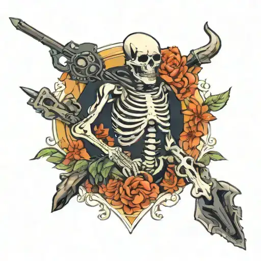 Skeleton In Dive Suit But Instead