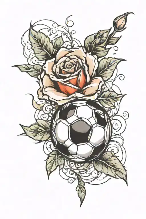 Soccerball And Rose