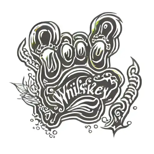 Car Paw Print With The Name Whiskey Written Under