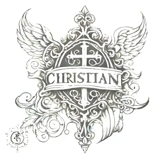 The Word Christian On The Neck