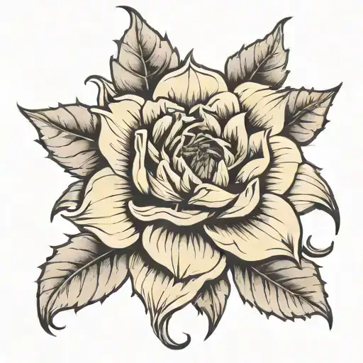 Black Dahlia Flower With Let Them Tattoo