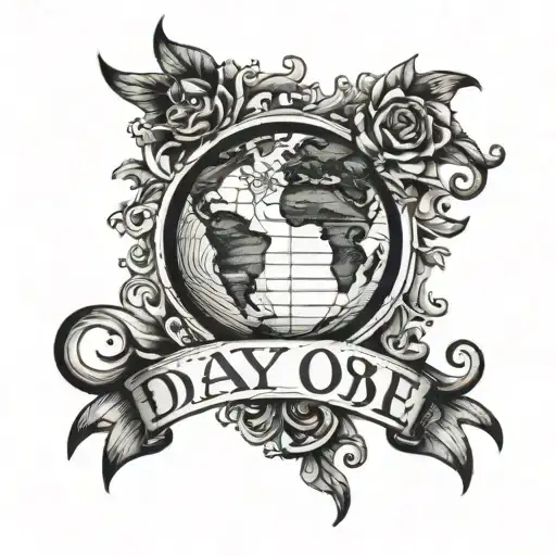 Day' Written Inside Globe