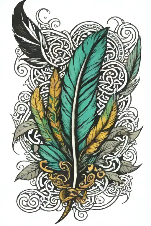 Feathers With Celtic Band