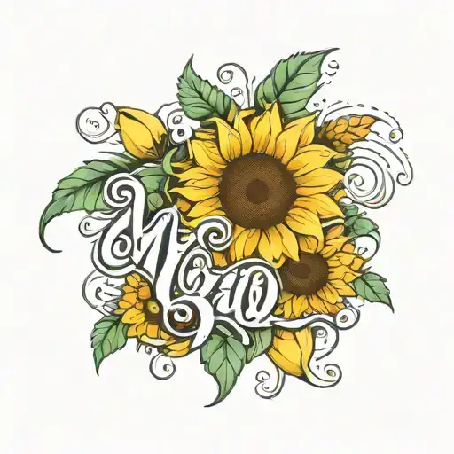 Sunflower Name Written