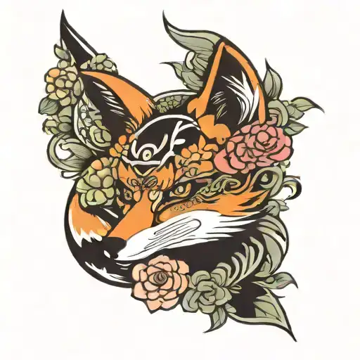 Japanese Fox Peace Sign