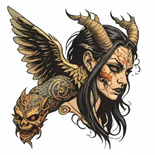 Femail Angel Turning Demon Riping Her Angel Face To Become Demon