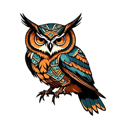 Fierce Aztec Owl