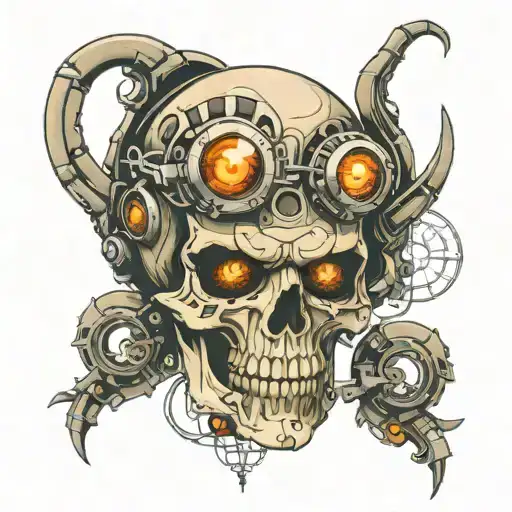 Skull With Cyber Eyes