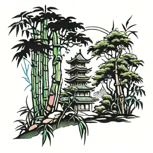 Bamboo Forest Tattoo Design