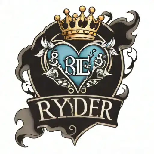 Heart With A Crown And The Name Ryder