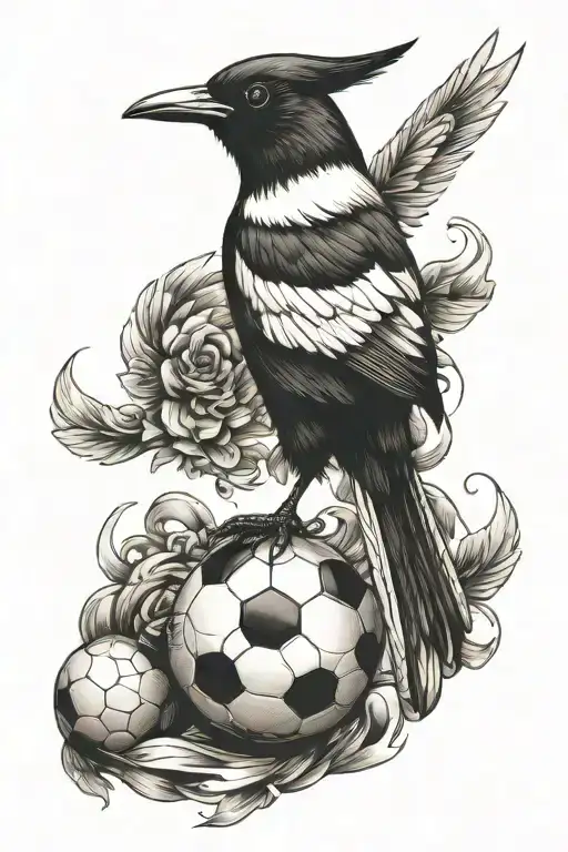 Magpie With Football
