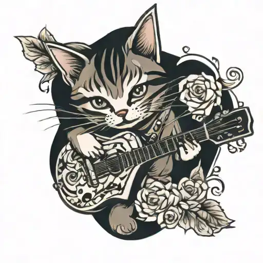 Cat And Guitar