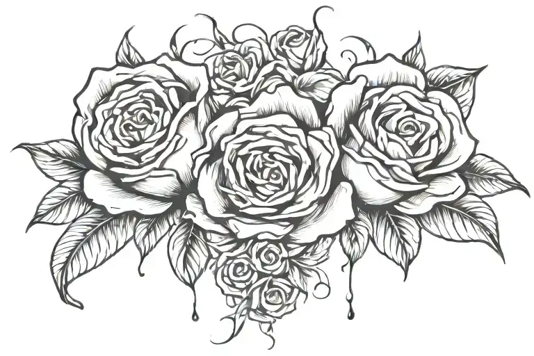 Eyes Crying With A Rose Intertwined