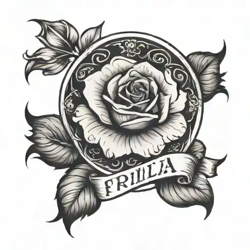 Name Pricila With A Rose