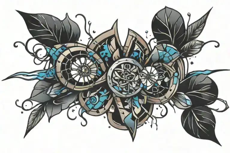 Shattered Dna Neo Trad Tattoo Design