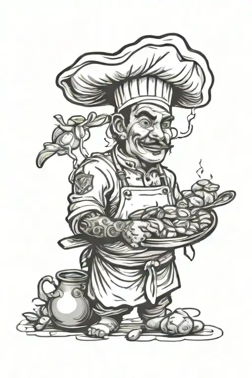 Peruvian Chef Tattoo Design