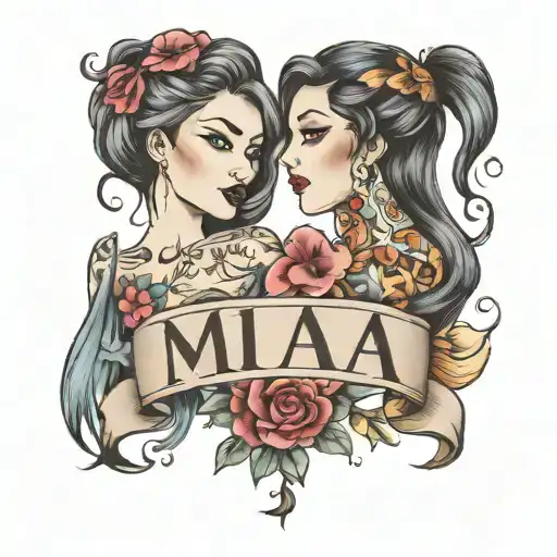 Mia And Ava Baby Names On Chest