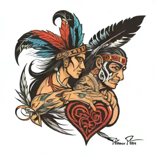 Native American Tearing Out Own Heart