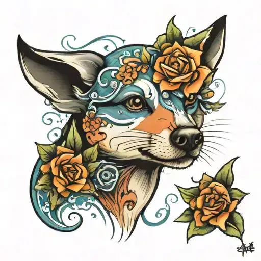 Ocean Dolphine Dog Flowers