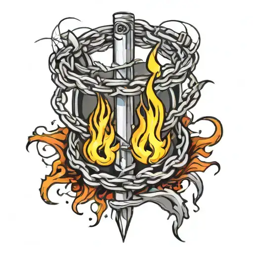 Skills Barbed Wire Fire Flames