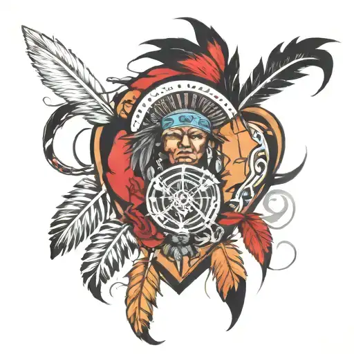 Native American Tearing Out Own Heart