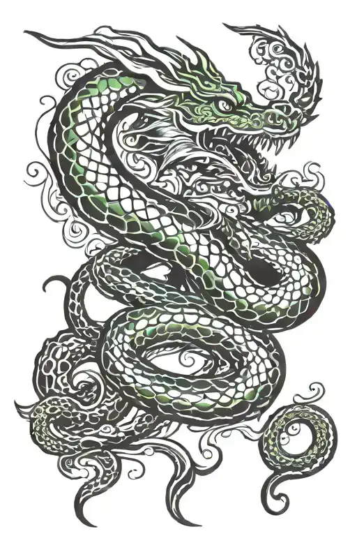 Serpent Dragon Flying