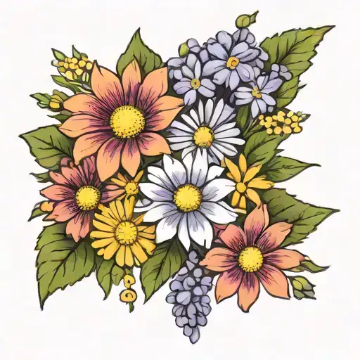 Larkspur Aster Daisy Bouquet