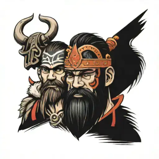 A Tattoo For Lover Viking Man And Samurai And Cal Of Duty