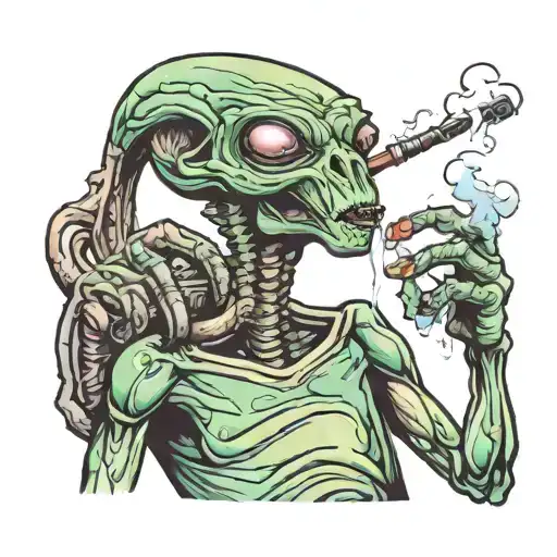 Alien Smoking Meth Pipe