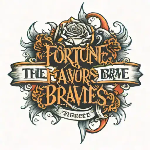 Black Writing 'Fortune Favours The Brave' Written