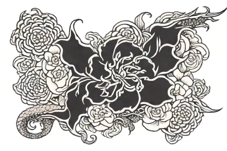 Black Pink Dragon Flower